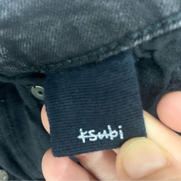 KSUBI Black Jeans Men’s 31 Chitch Laid Red Crosses Slim Fit Denim - Picture 9 of 14